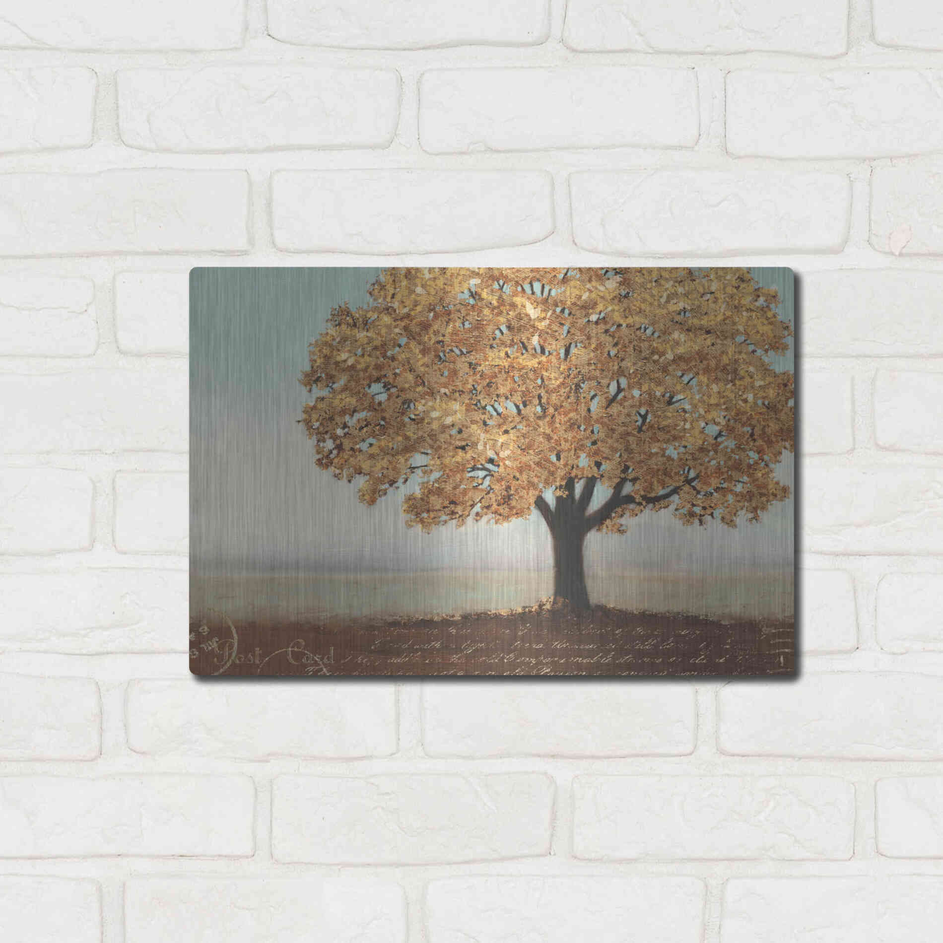 Luxe Metal Art 'Gold Reflections I' by James Wiens, Metal Wall Art,16x12