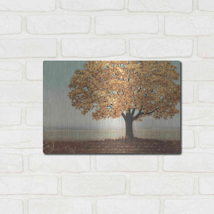 Luxe Metal Art 'Gold Reflections I' by James Wiens, Metal Wall Art,16x12