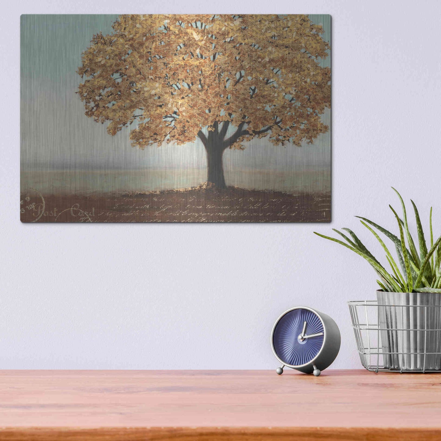 Luxe Metal Art 'Gold Reflections I' by James Wiens, Metal Wall Art,16x12