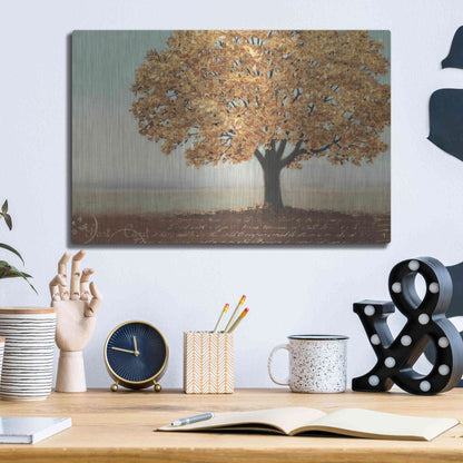 Luxe Metal Art 'Gold Reflections I' by James Wiens, Metal Wall Art,16x12