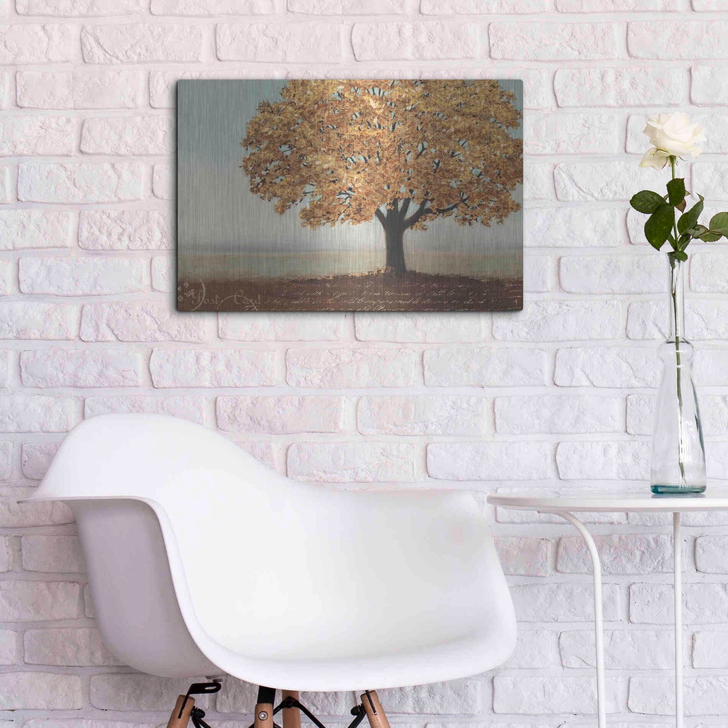 Luxe Metal Art 'Gold Reflections I' by James Wiens, Metal Wall Art,24x16
