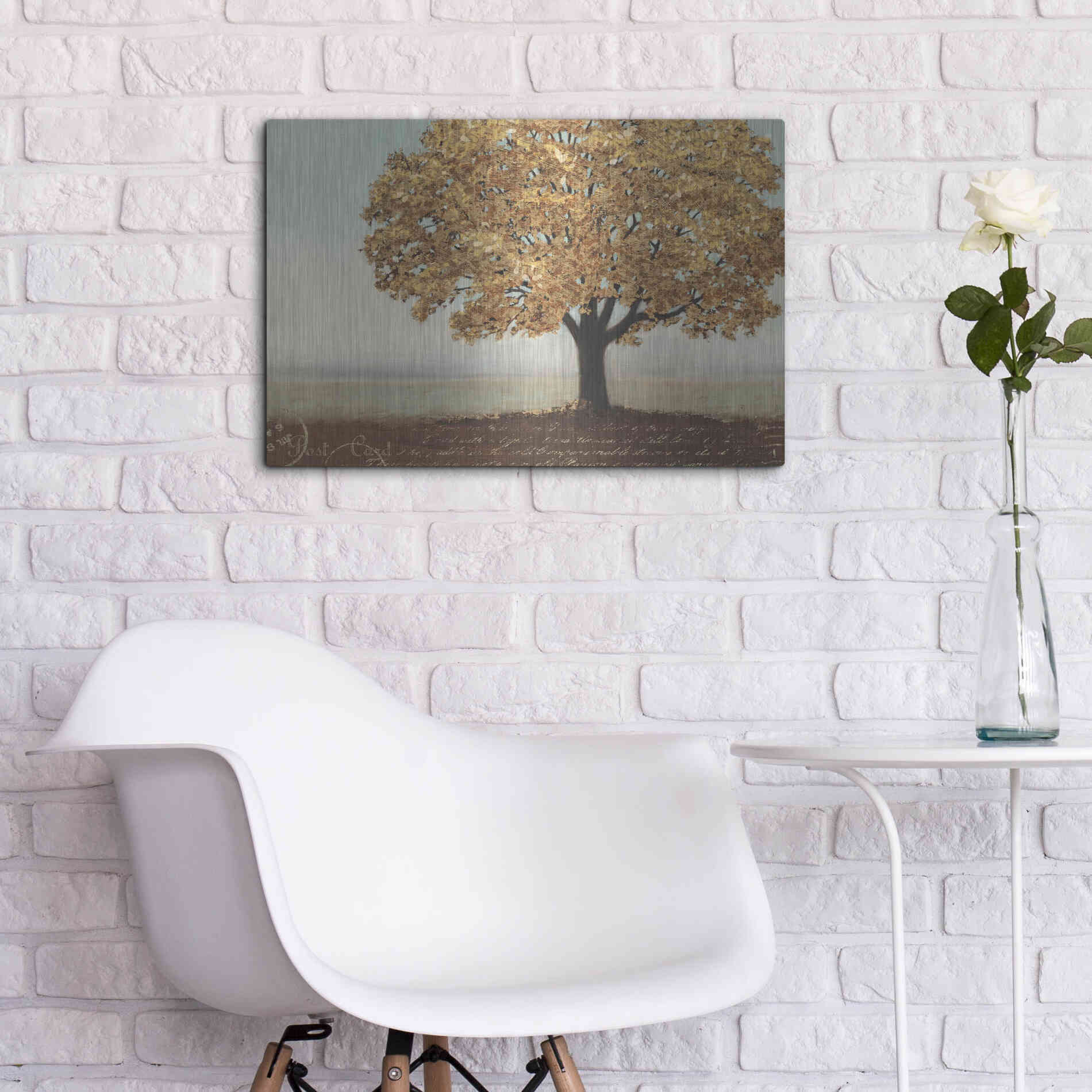 Luxe Metal Art 'Gold Reflections I' by James Wiens, Metal Wall Art,24x16