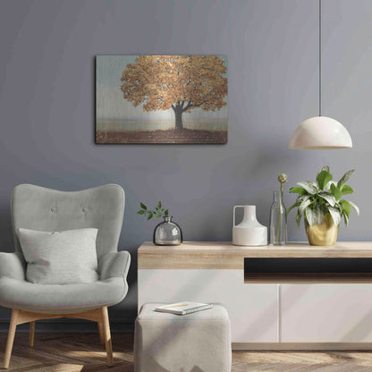Luxe Metal Art 'Gold Reflections I' by James Wiens, Metal Wall Art,24x16