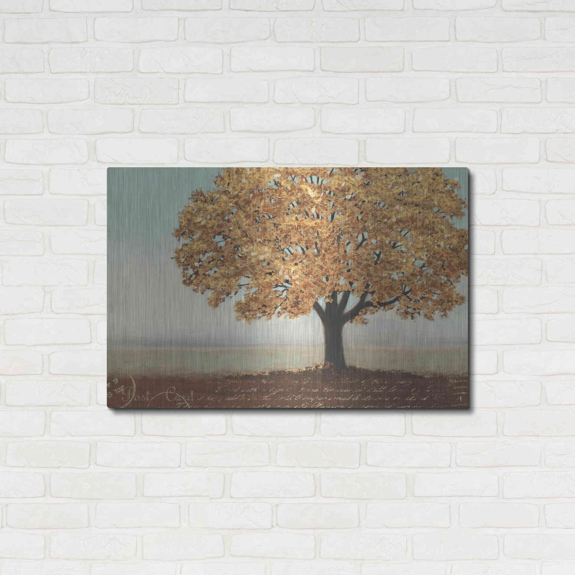 Luxe Metal Art 'Gold Reflections I' by James Wiens, Metal Wall Art,36x24