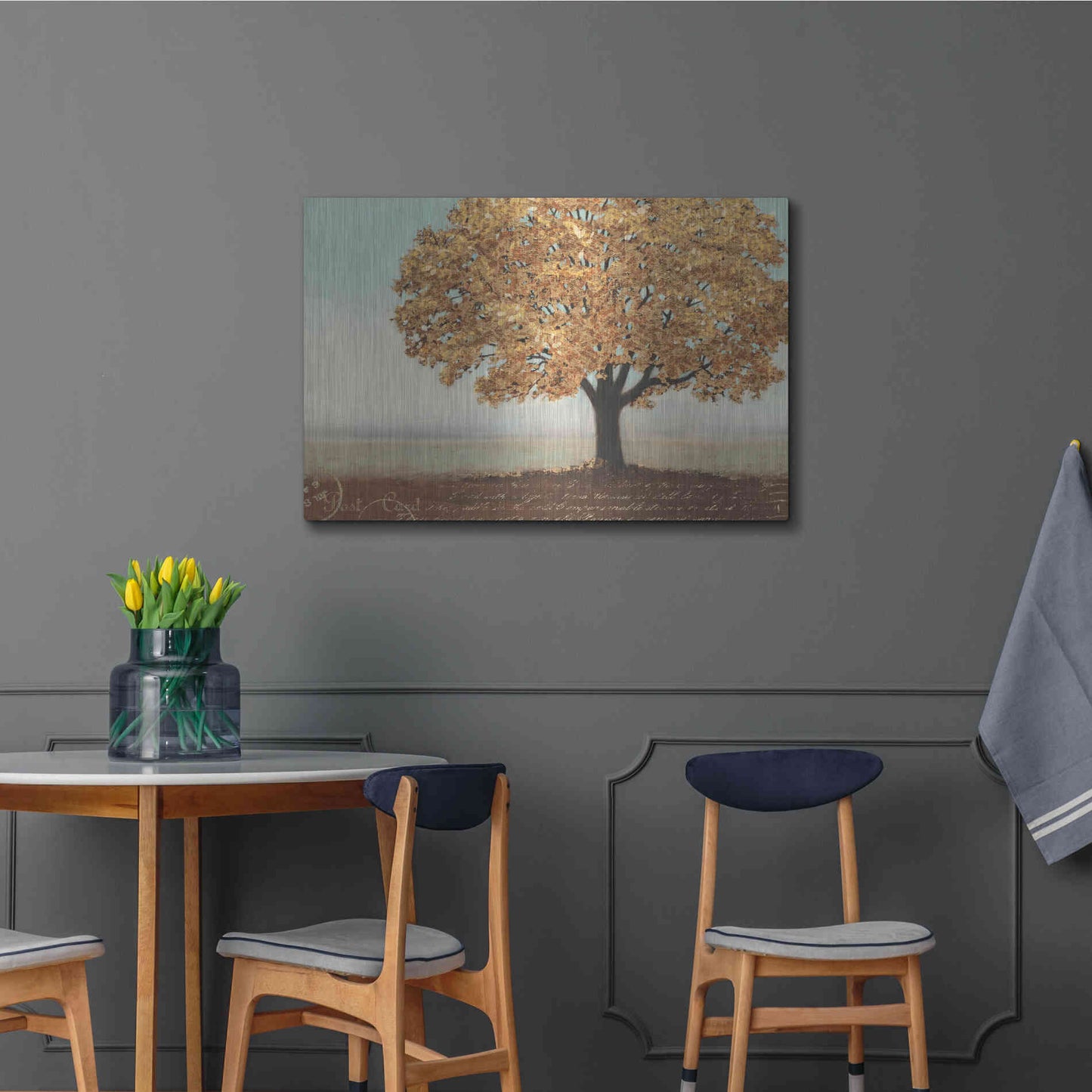 Luxe Metal Art 'Gold Reflections I' by James Wiens, Metal Wall Art,36x24