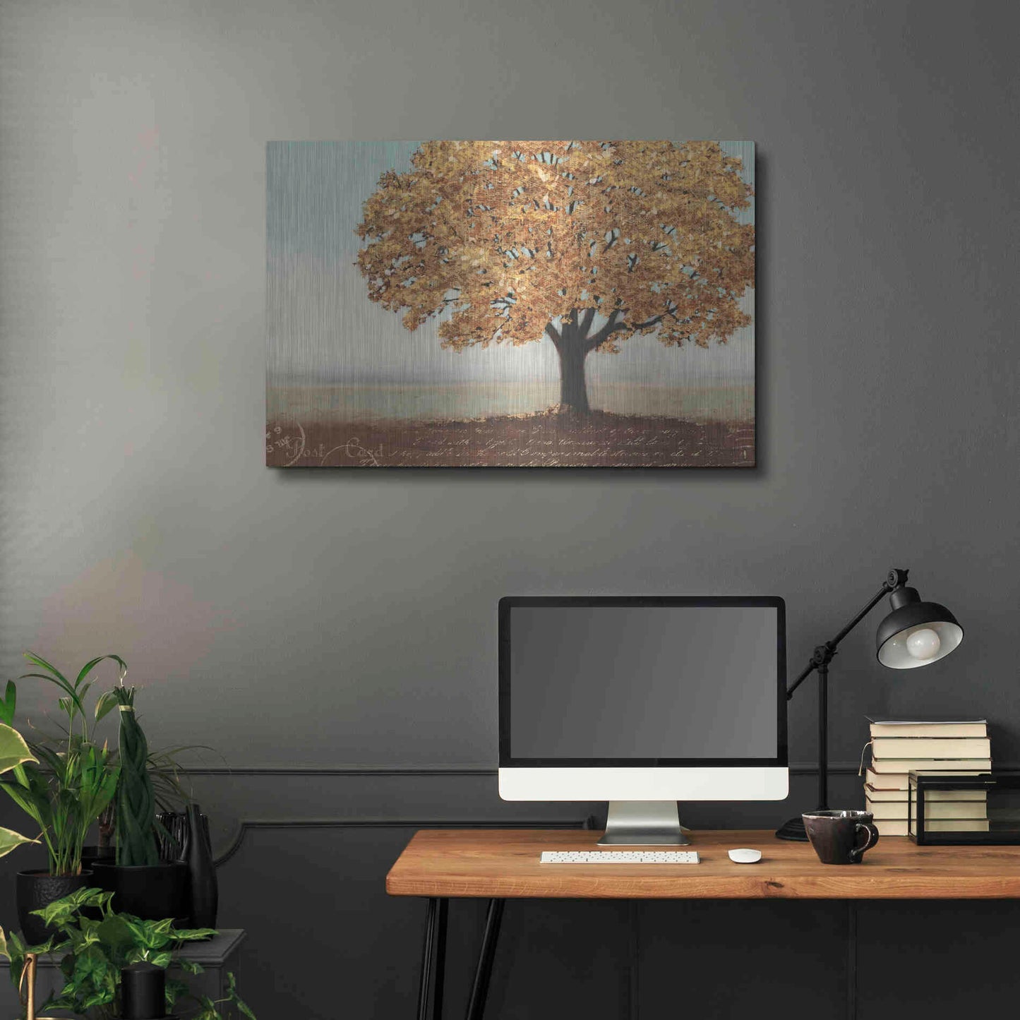 Luxe Metal Art 'Gold Reflections I' by James Wiens, Metal Wall Art,36x24
