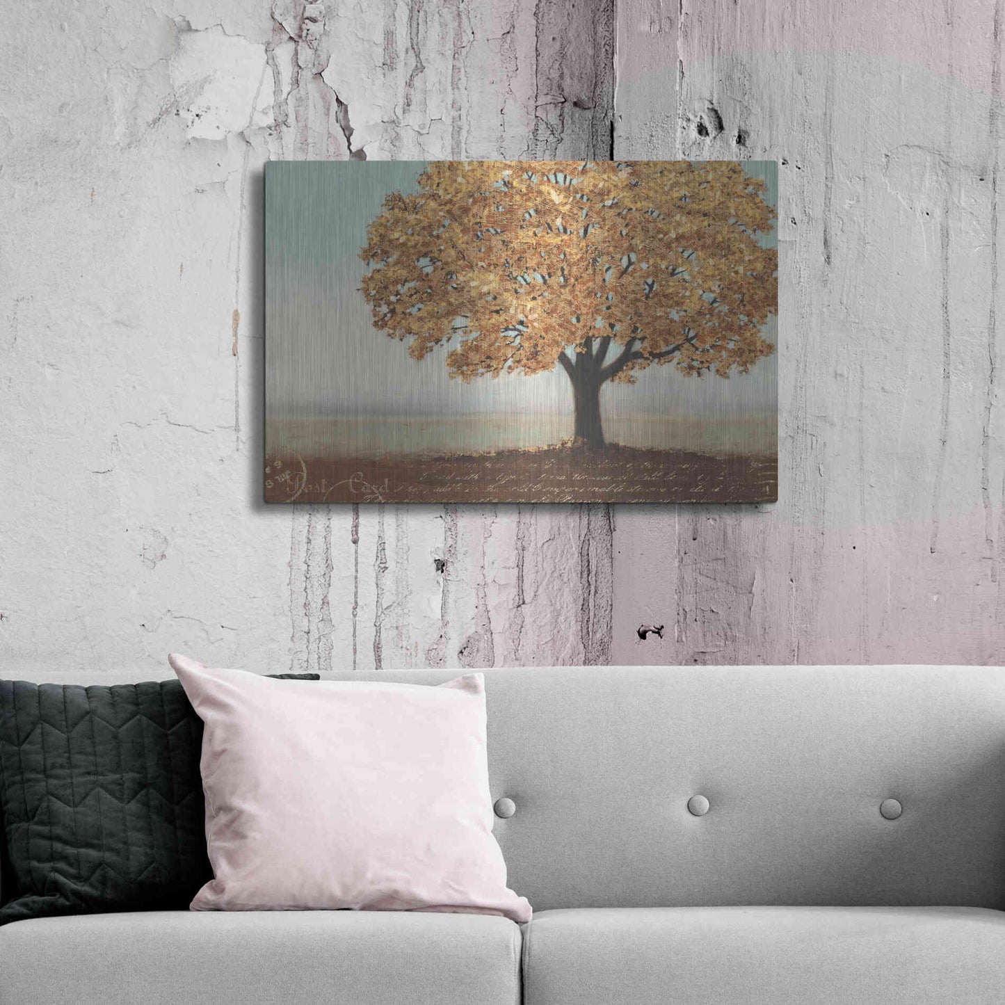 Luxe Metal Art 'Gold Reflections I' by James Wiens, Metal Wall Art,36x24