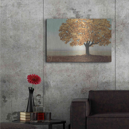Luxe Metal Art 'Gold Reflections I' by James Wiens, Metal Wall Art,36x24