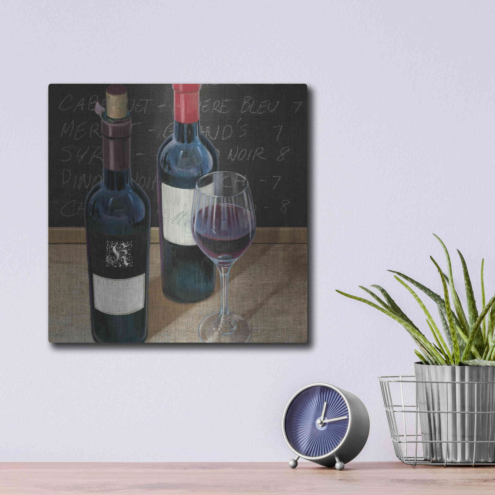 Luxe Metal Art 'Wine Spirit II' by James Wiens, Metal Wall Art,12x12