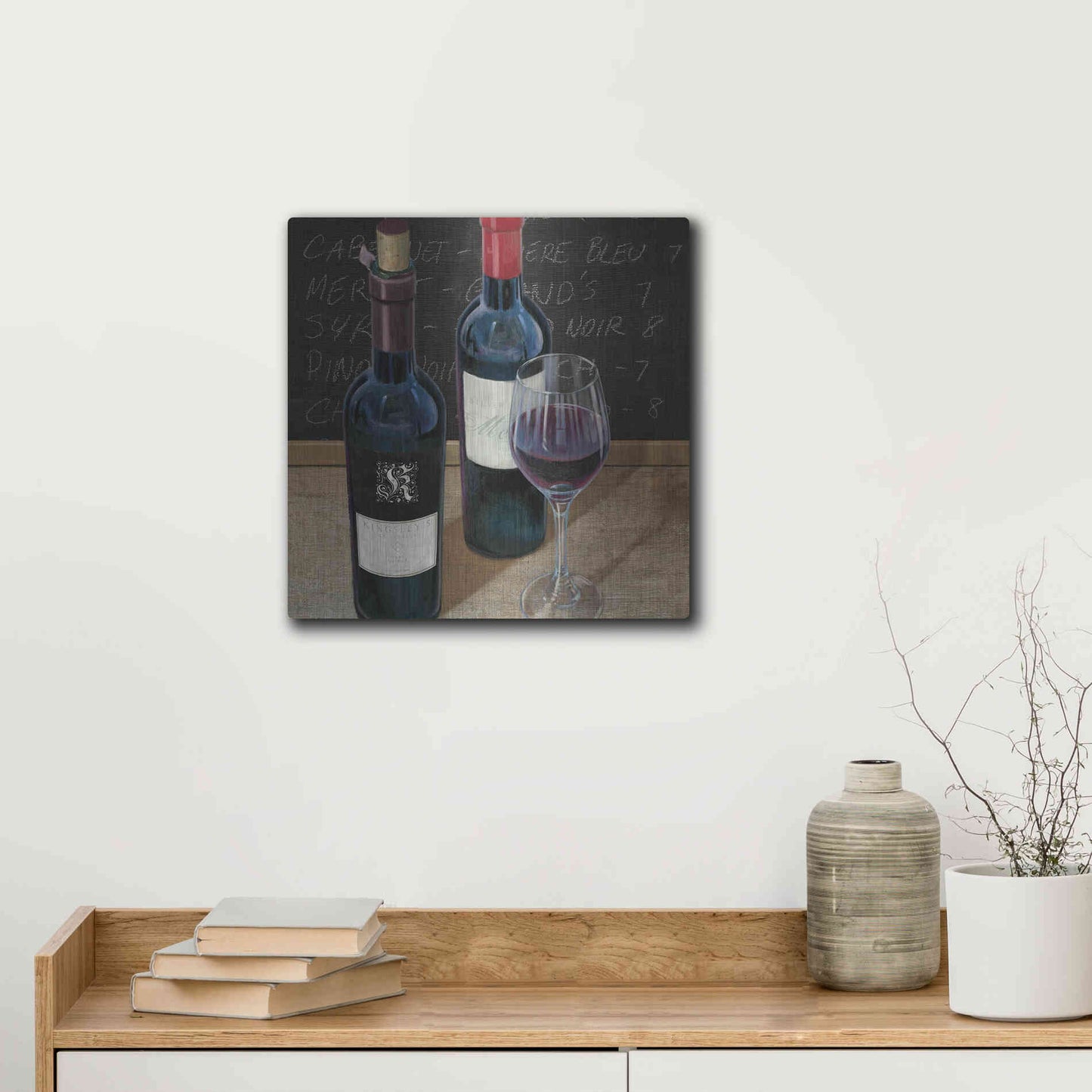 Luxe Metal Art 'Wine Spirit II' by James Wiens, Metal Wall Art,12x12