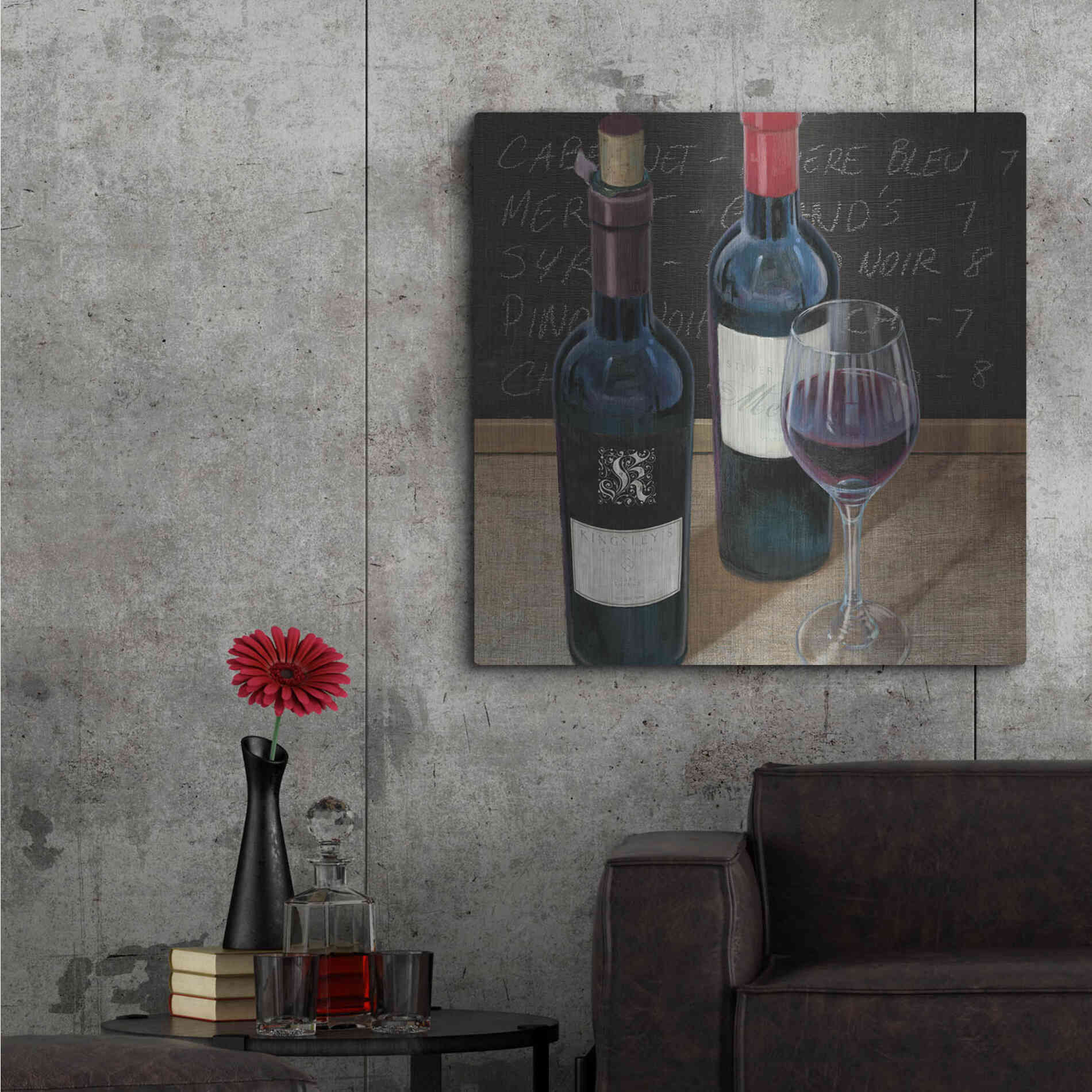 Luxe Metal Art 'Wine Spirit II' by James Wiens, Metal Wall Art,36x36
