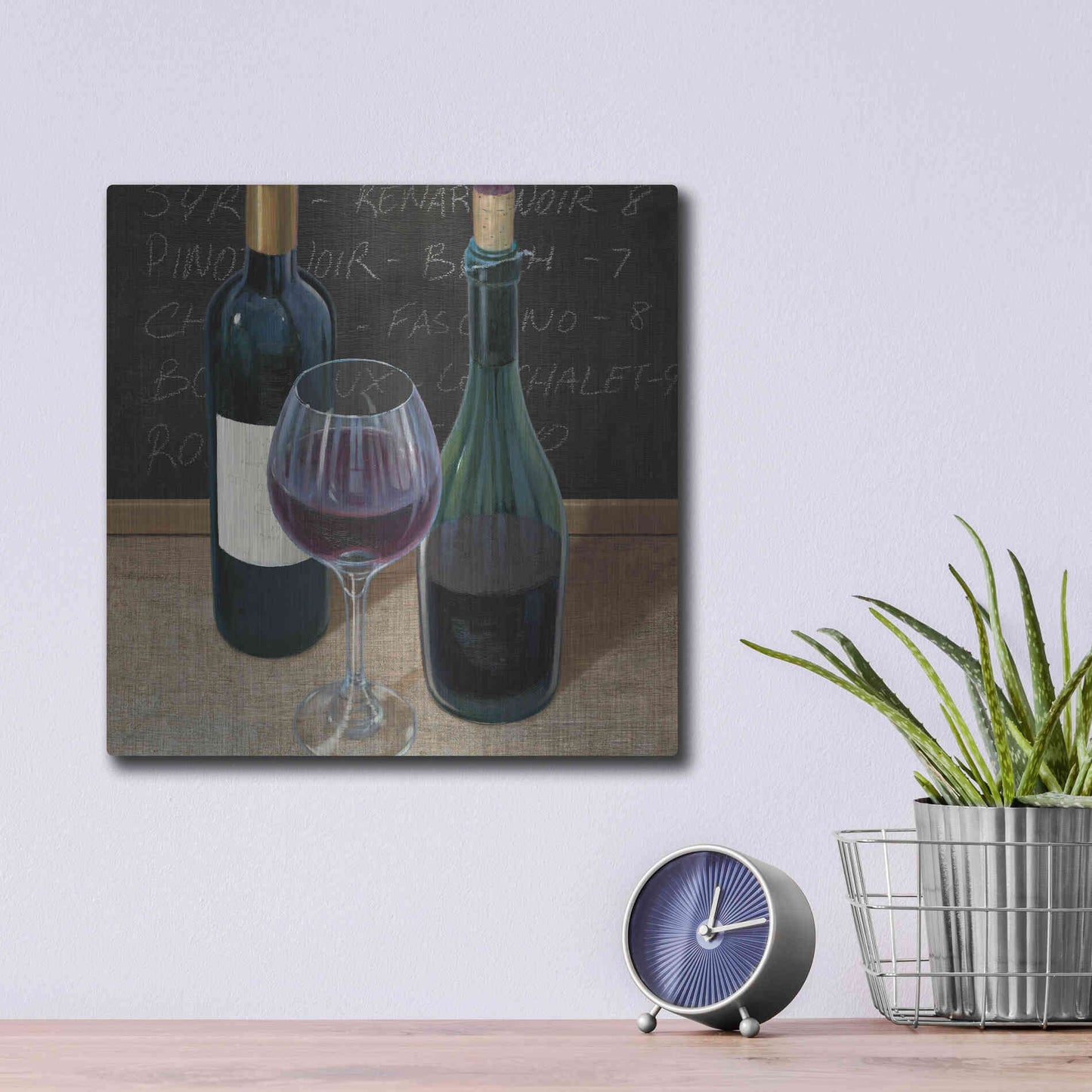 Luxe Metal Art 'Wine Spirit III' by James Wiens, Metal Wall Art,12x12