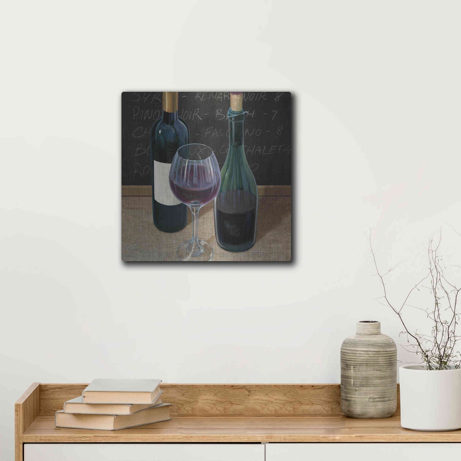 Luxe Metal Art 'Wine Spirit III' by James Wiens, Metal Wall Art,12x12