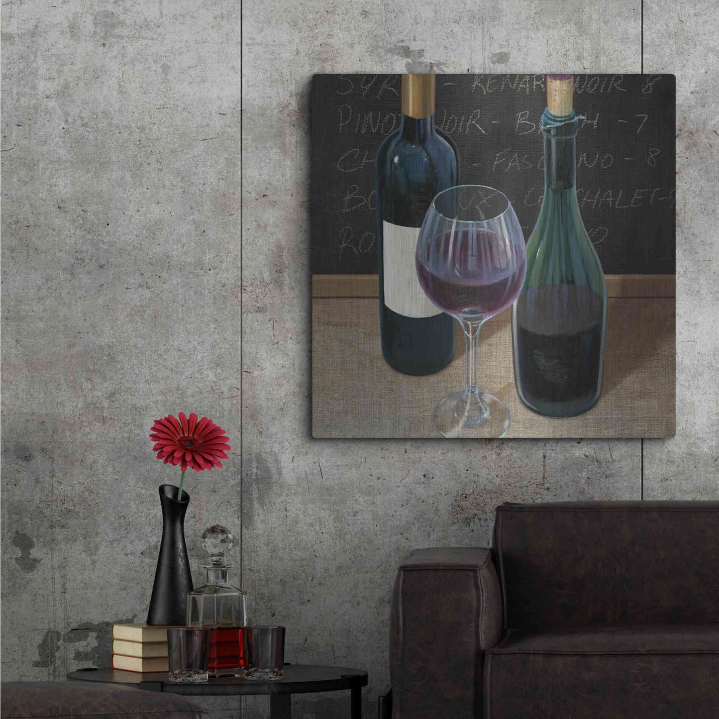 Luxe Metal Art 'Wine Spirit III' by James Wiens, Metal Wall Art,36x36