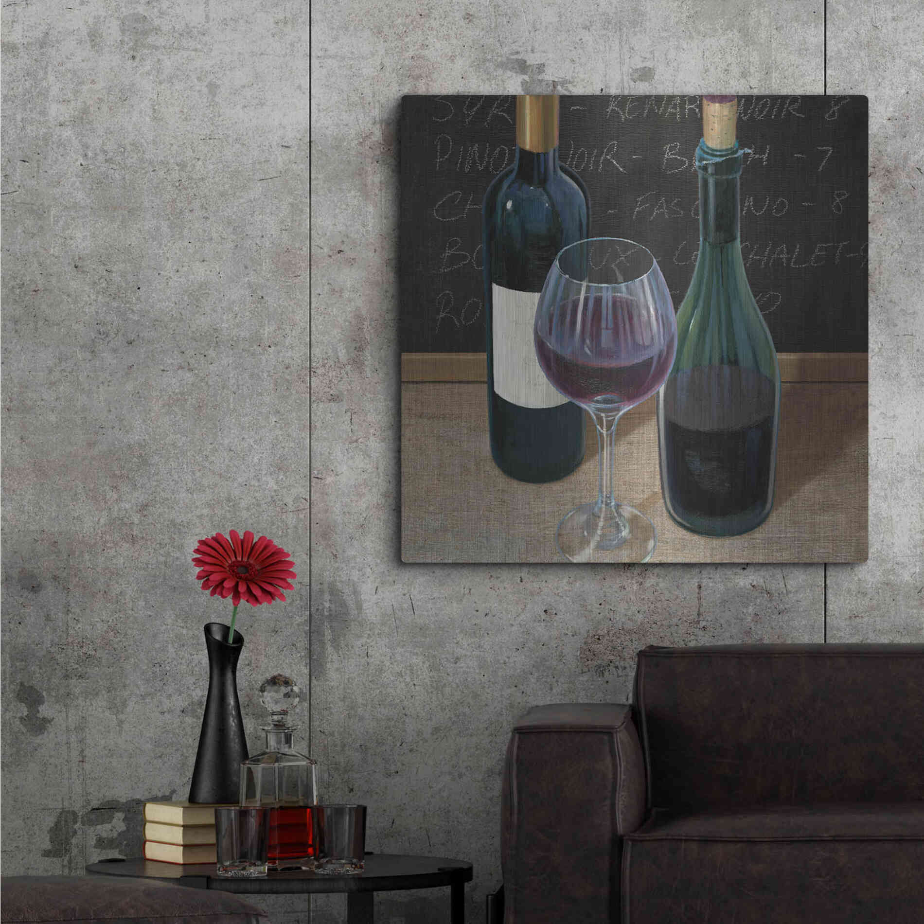 Luxe Metal Art 'Wine Spirit III' by James Wiens, Metal Wall Art,36x36