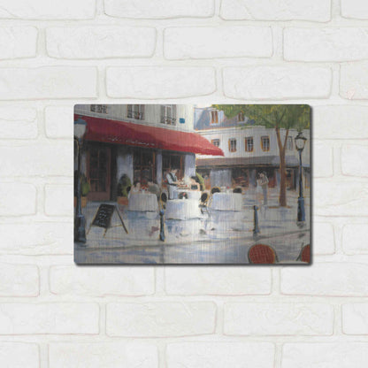 Luxe Metal Art 'Relaxing at the Cafe I' by James Wiens, Metal Wall Art,16x12