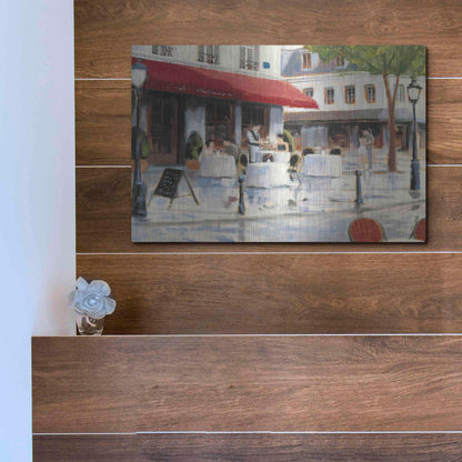 Luxe Metal Art 'Relaxing at the Cafe I' by James Wiens, Metal Wall Art,16x12