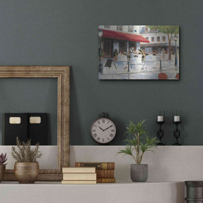 Luxe Metal Art 'Relaxing at the Cafe I' by James Wiens, Metal Wall Art,16x12