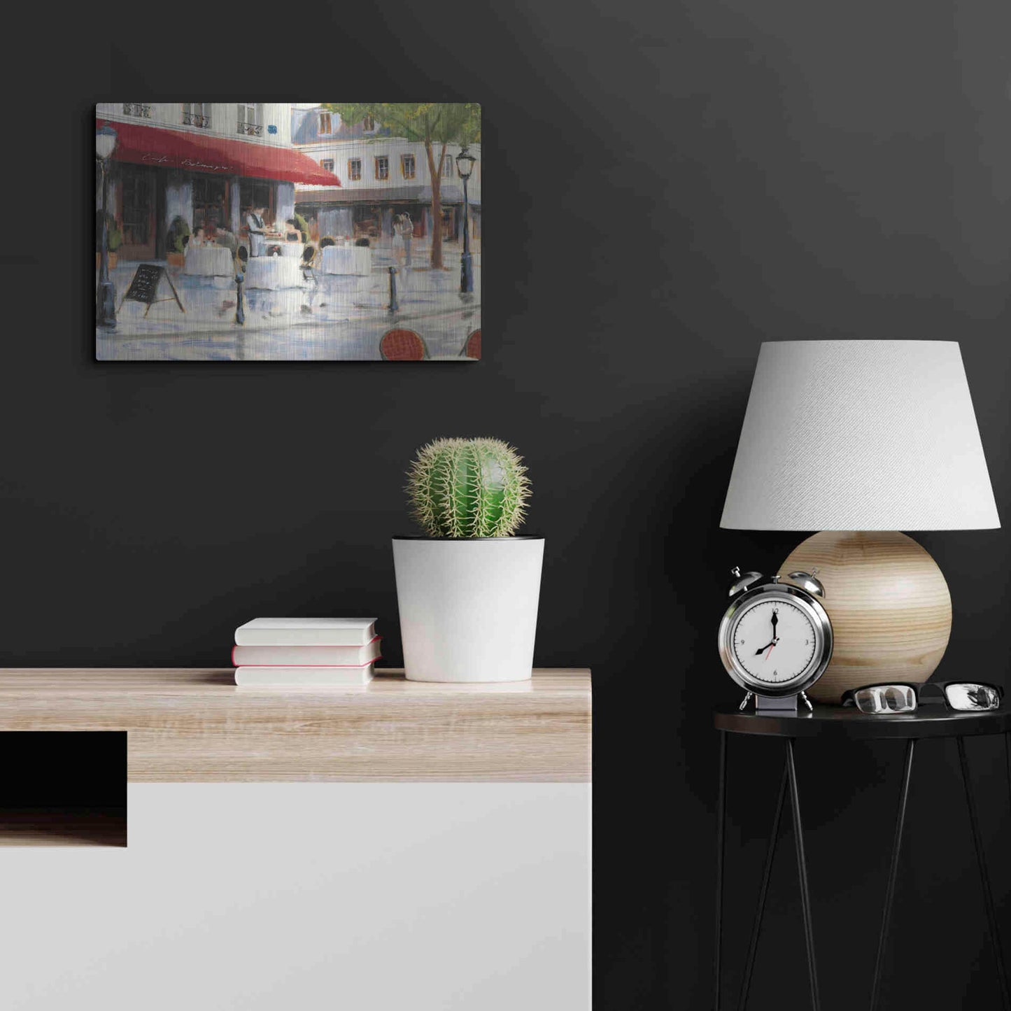 Luxe Metal Art 'Relaxing at the Cafe I' by James Wiens, Metal Wall Art,24x16
