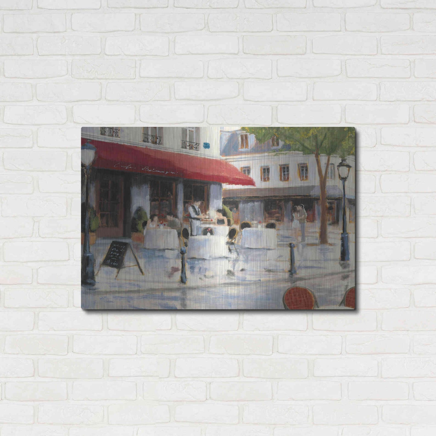 Luxe Metal Art 'Relaxing at the Cafe I' by James Wiens, Metal Wall Art,36x24