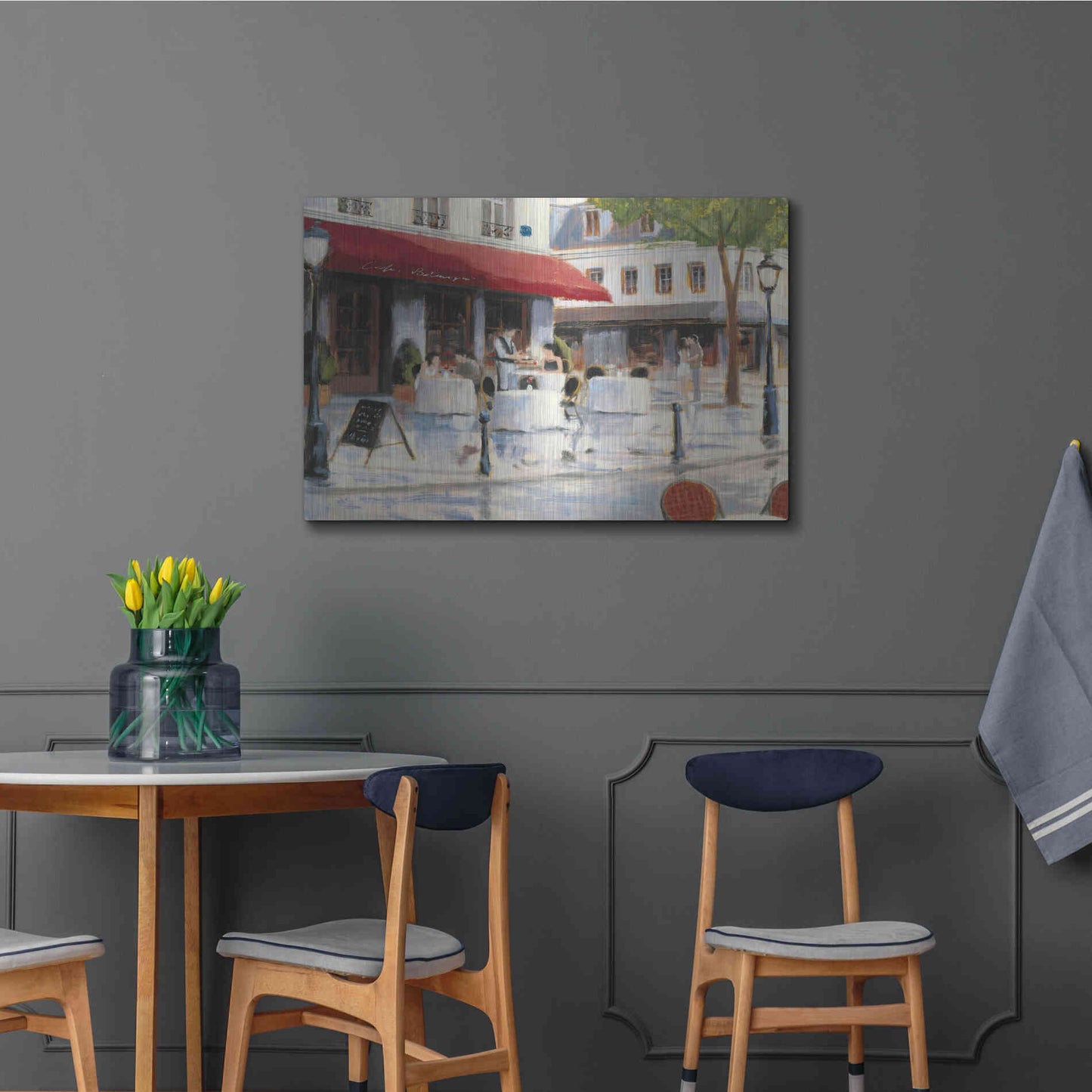 Luxe Metal Art 'Relaxing at the Cafe I' by James Wiens, Metal Wall Art,36x24