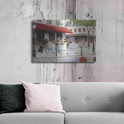Luxe Metal Art 'Relaxing at the Cafe I' by James Wiens, Metal Wall Art,36x24