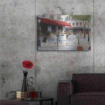Luxe Metal Art 'Relaxing at the Cafe I' by James Wiens, Metal Wall Art,36x24