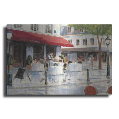 Luxe Metal Art 'Relaxing at the Cafe I' by James Wiens, Metal Wall Art