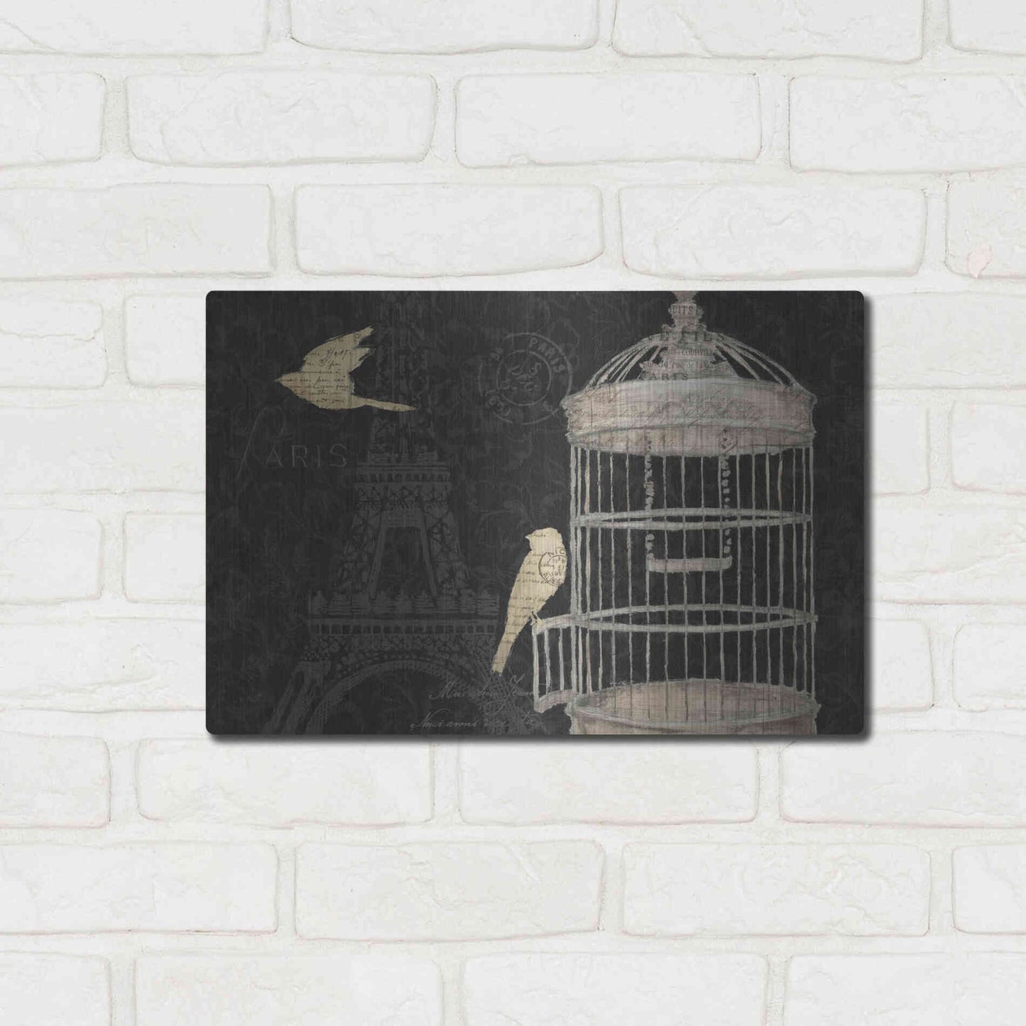 Luxe Metal Art 'Via Paris I' by James Wiens, Metal Wall Art,16x12