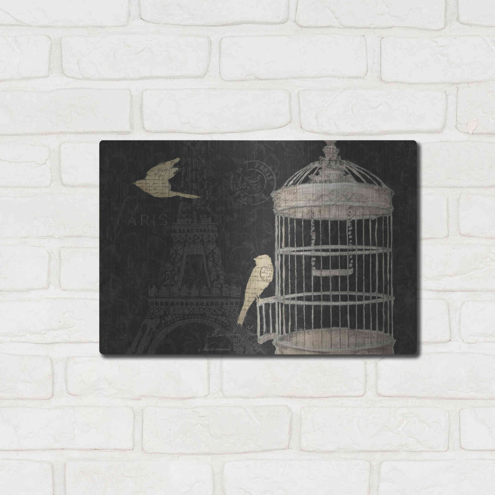 Luxe Metal Art 'Via Paris I' by James Wiens, Metal Wall Art,16x12