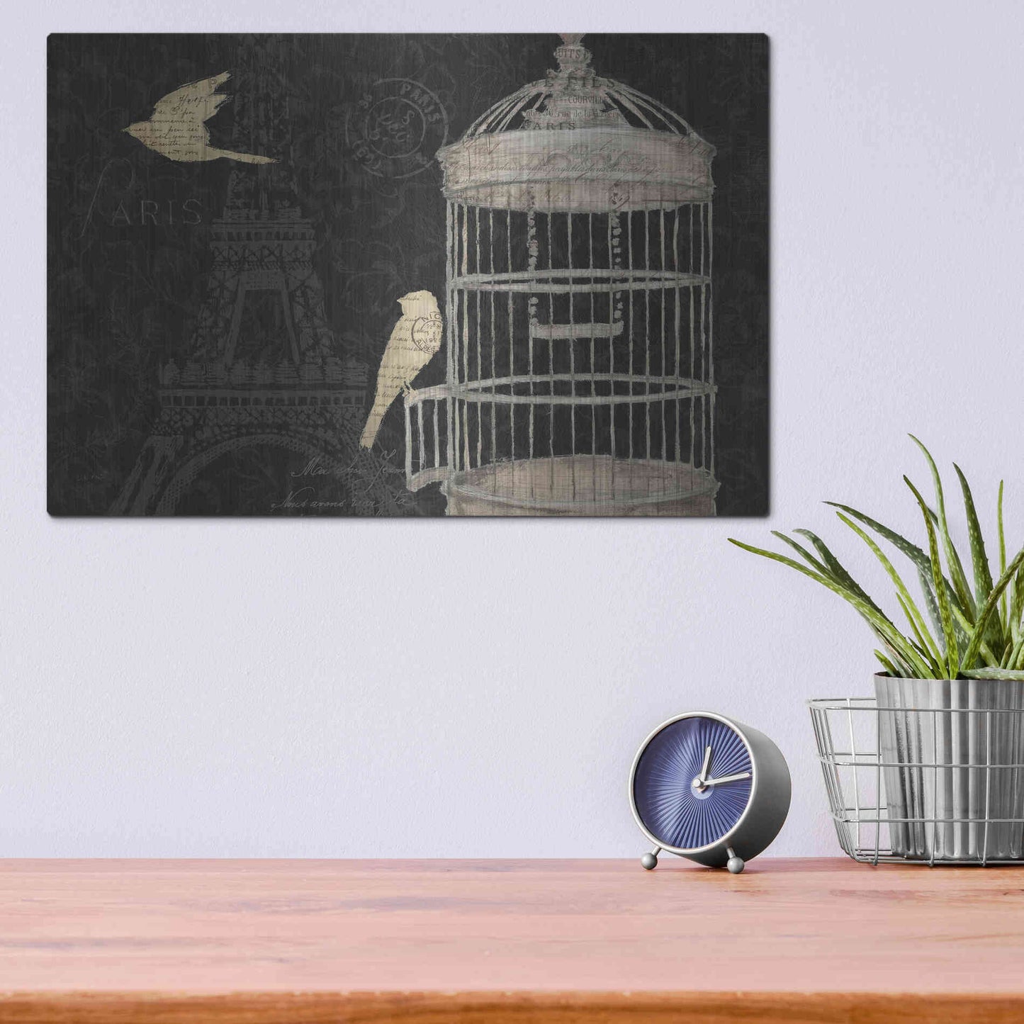 Luxe Metal Art 'Via Paris I' by James Wiens, Metal Wall Art,16x12