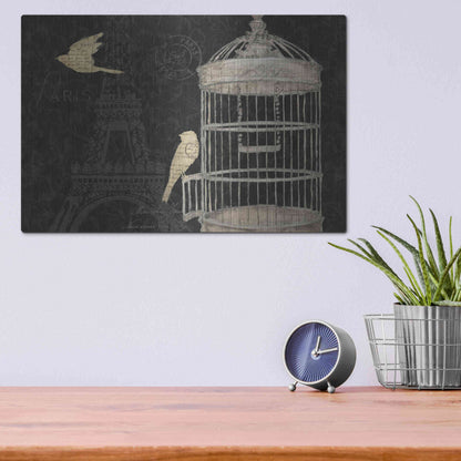 Luxe Metal Art 'Via Paris I' by James Wiens, Metal Wall Art,16x12