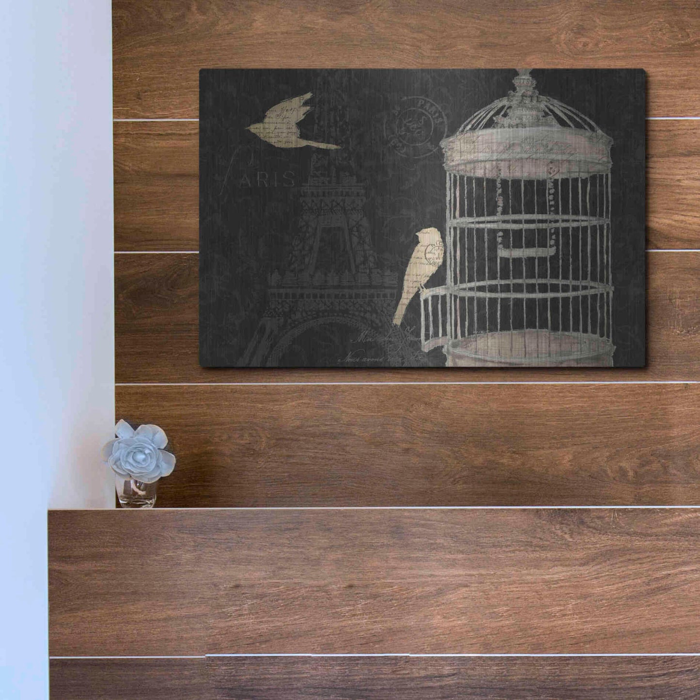 Luxe Metal Art 'Via Paris I' by James Wiens, Metal Wall Art,16x12