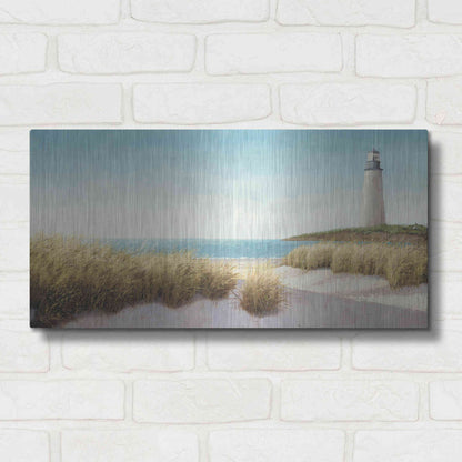 Luxe Metal Art 'Lighthouse' by the Sea' by James Wiens, Metal Wall Art,24x12