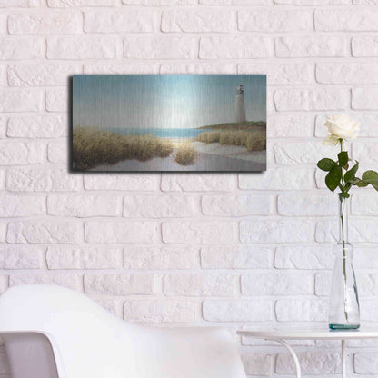 Luxe Metal Art 'Lighthouse' by the Sea' by James Wiens, Metal Wall Art,24x12