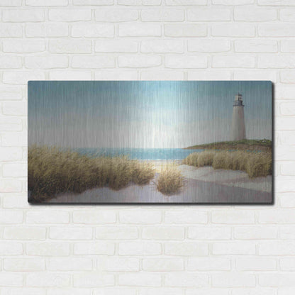 Luxe Metal Art 'Lighthouse' by the Sea' by James Wiens, Metal Wall Art,48x24