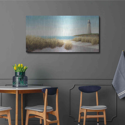 Luxe Metal Art 'Lighthouse' by the Sea' by James Wiens, Metal Wall Art,48x24