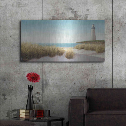 Luxe Metal Art 'Lighthouse' by the Sea' by James Wiens, Metal Wall Art,48x24