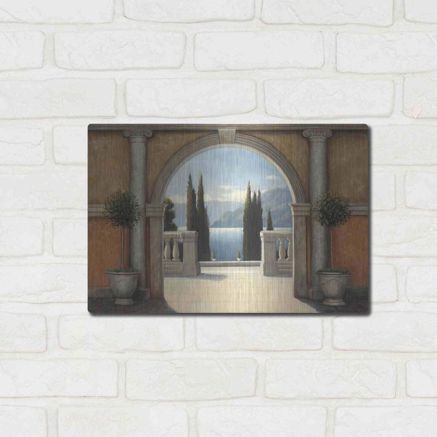 Luxe Metal Art 'Italian Balcony' by James Wiens, Metal Wall Art,16x12