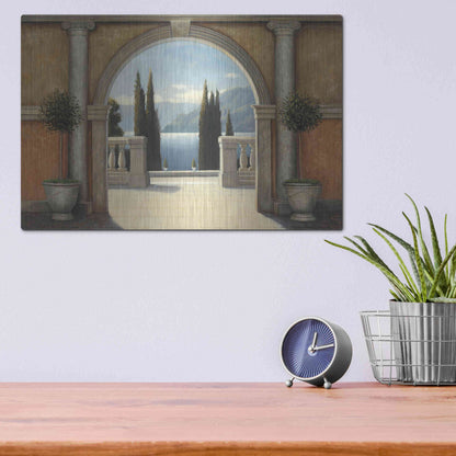 Luxe Metal Art 'Italian Balcony' by James Wiens, Metal Wall Art,16x12