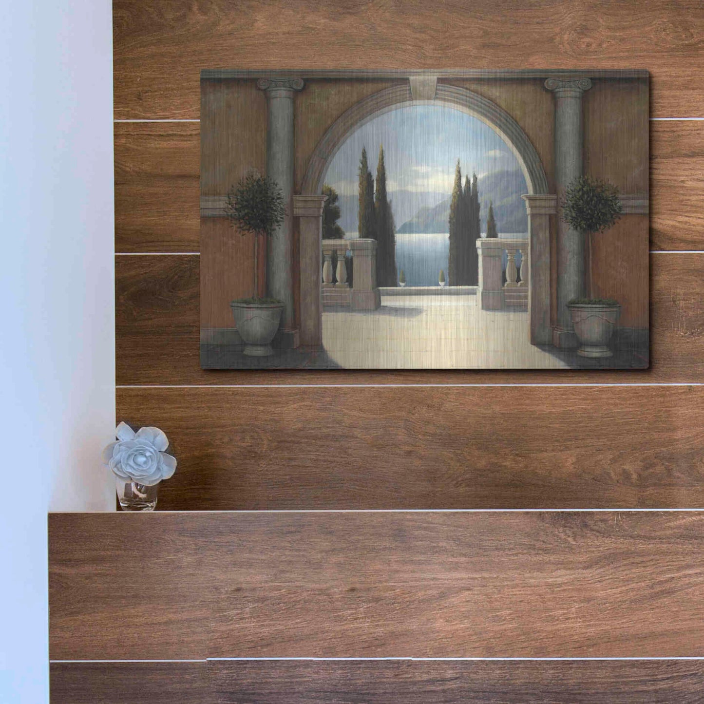Luxe Metal Art 'Italian Balcony' by James Wiens, Metal Wall Art,16x12