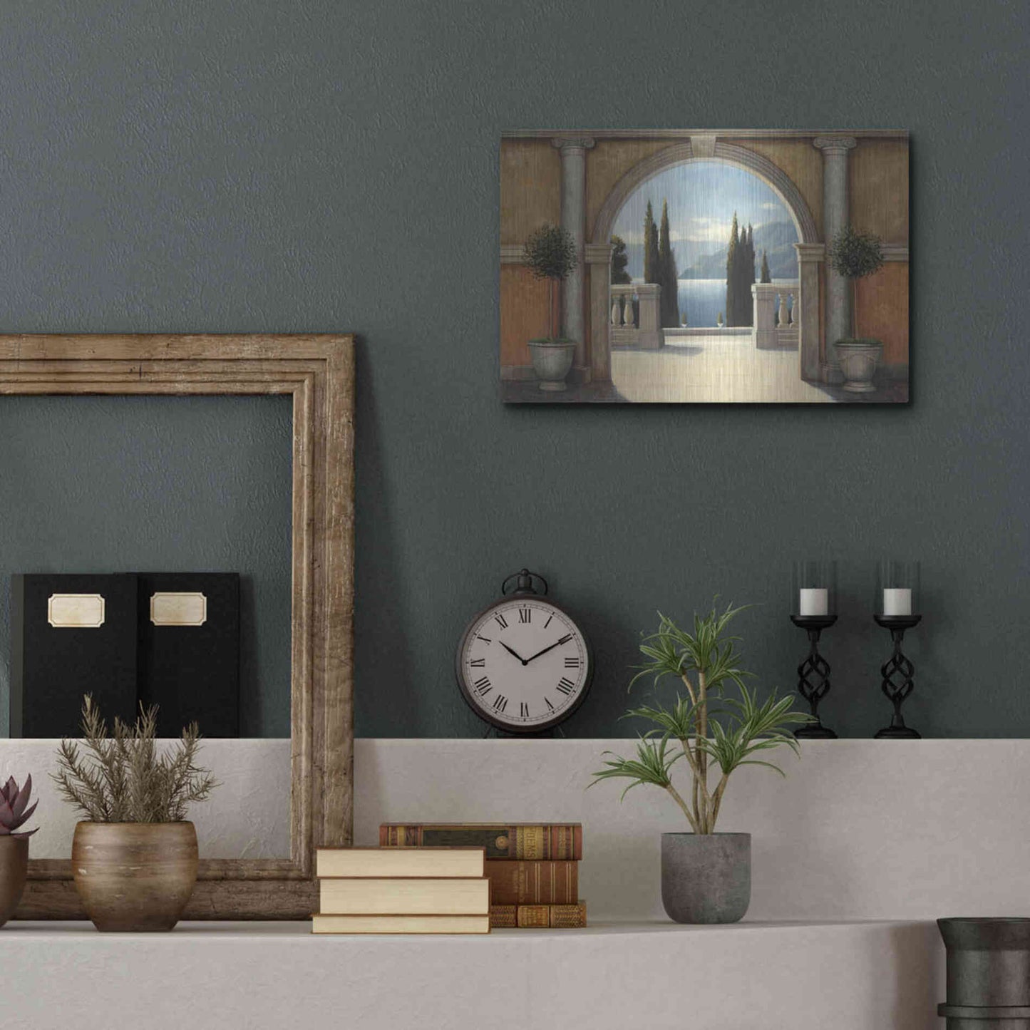 Luxe Metal Art 'Italian Balcony' by James Wiens, Metal Wall Art,16x12