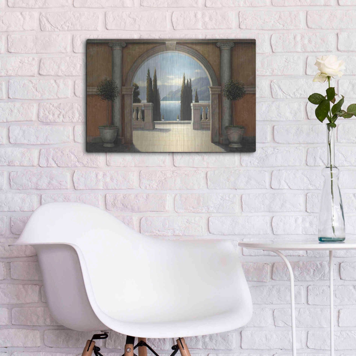 Luxe Metal Art 'Italian Balcony' by James Wiens, Metal Wall Art,24x16