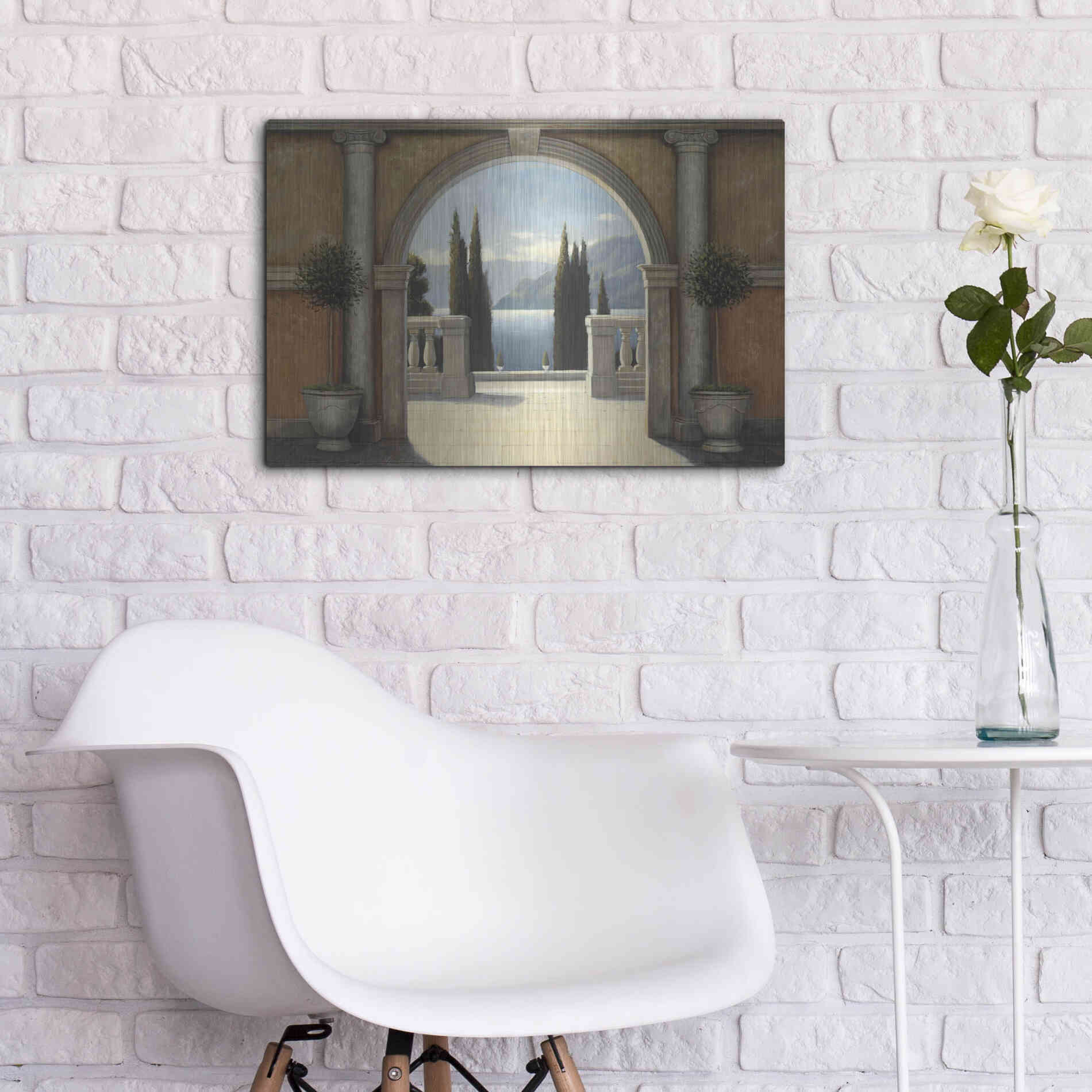 Luxe Metal Art 'Italian Balcony' by James Wiens, Metal Wall Art,24x16