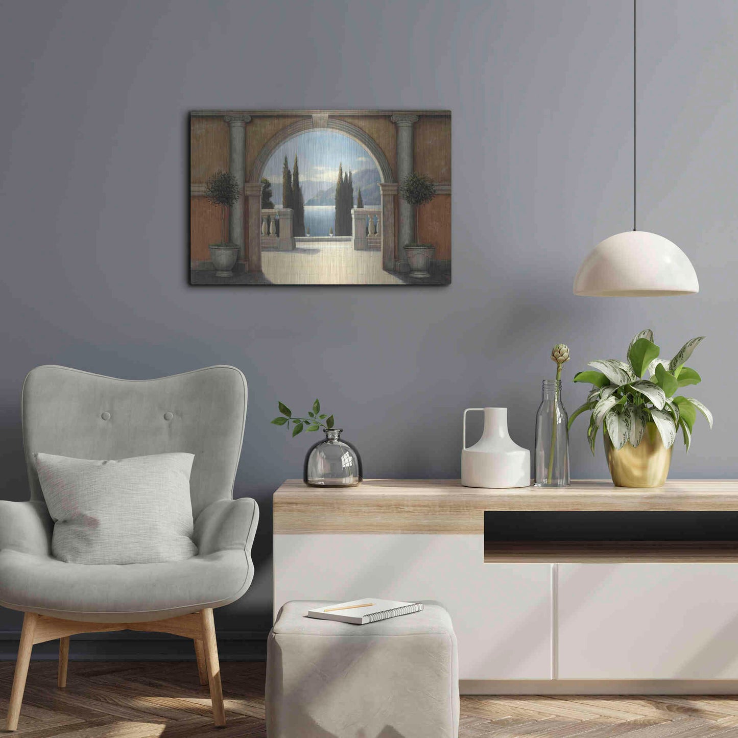 Luxe Metal Art 'Italian Balcony' by James Wiens, Metal Wall Art,24x16