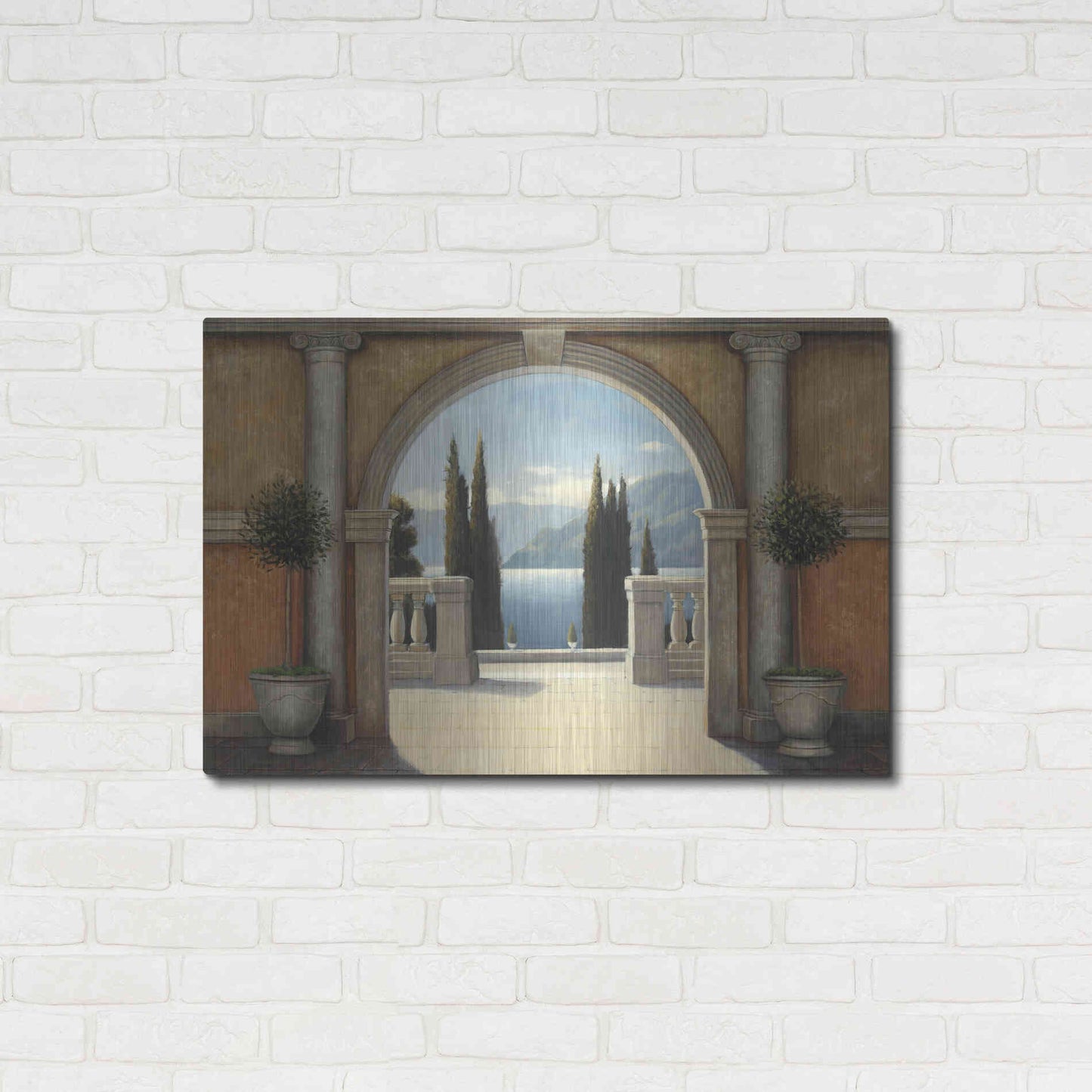 Luxe Metal Art 'Italian Balcony' by James Wiens, Metal Wall Art,36x24