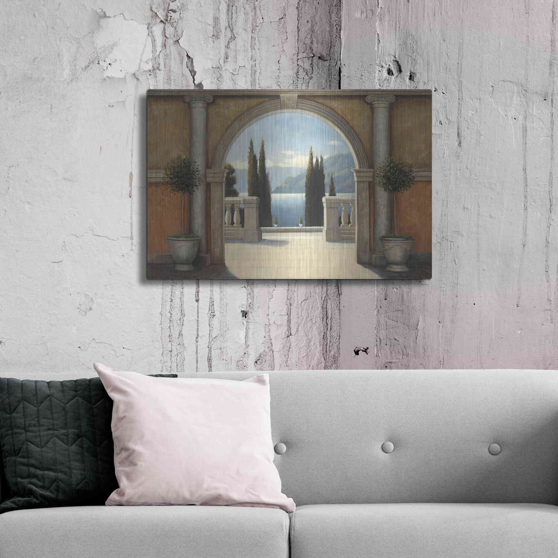Luxe Metal Art 'Italian Balcony' by James Wiens, Metal Wall Art,36x24