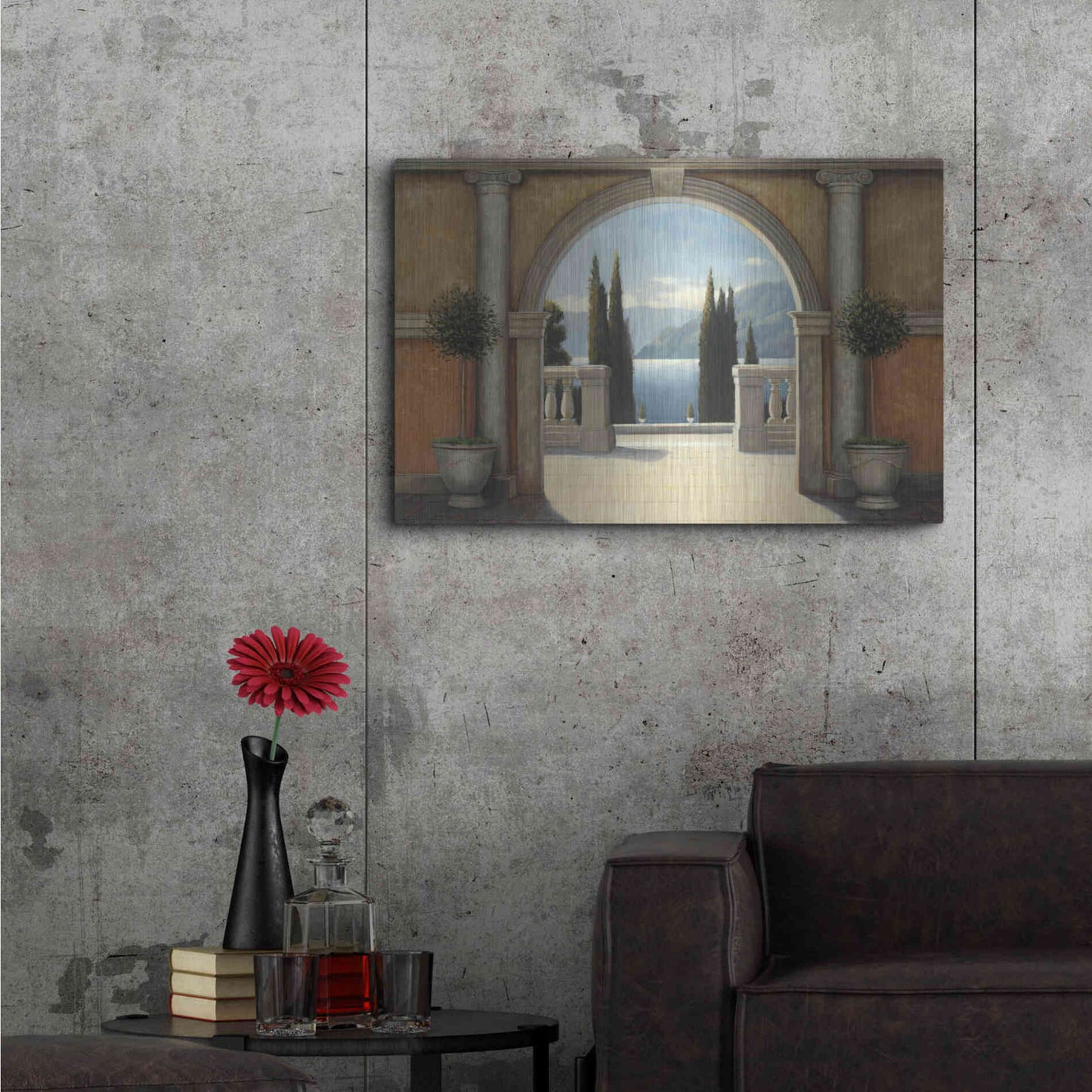 Luxe Metal Art 'Italian Balcony' by James Wiens, Metal Wall Art,36x24
