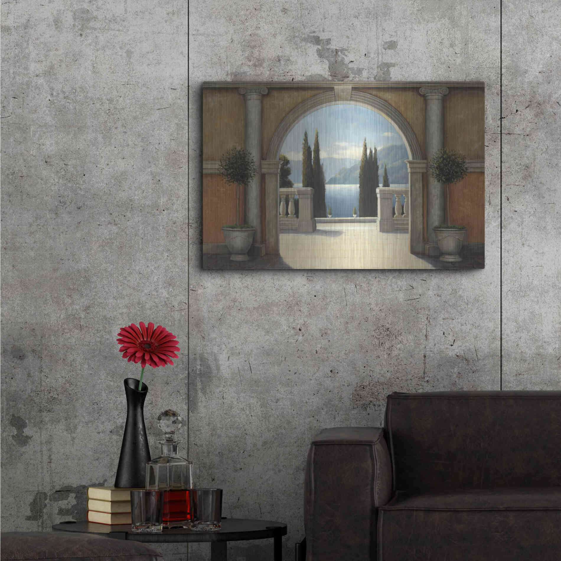 Luxe Metal Art 'Italian Balcony' by James Wiens, Metal Wall Art,36x24