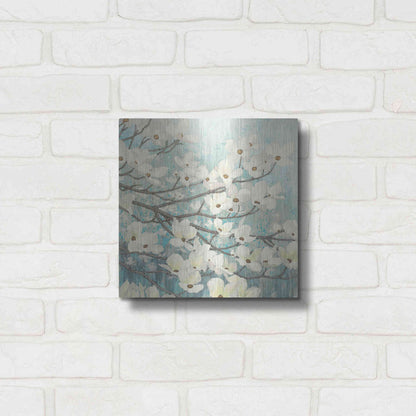 Luxe Metal Art 'Dogwood Blossoms' by James Wiens, Metal Wall Art,12x12